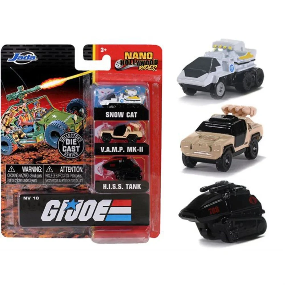 Jada Nano Hollywood Riders GI Joe Set Cars Play Vehicle